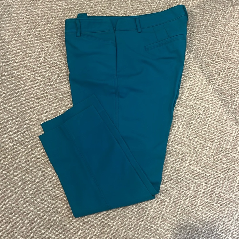White House Black Market Pants Teal Size 10R Side Zipper Front Pockets